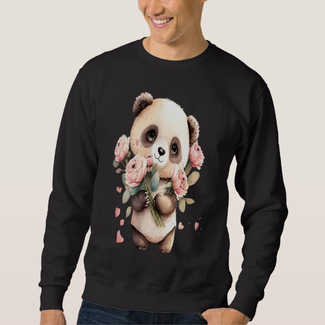 Moletom Girl panda valentine day women panda bear mom cute (Frente)