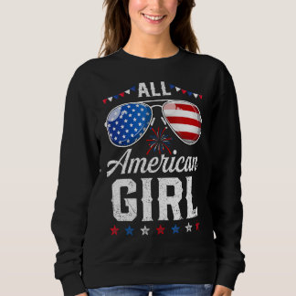 Moletom Girls American Flag Sunglass 4 De Julho Mensagem B
