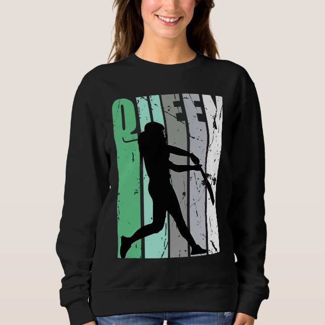 Moletom Girls Baseball Queen Softball Retro Graphic Green (Frente)