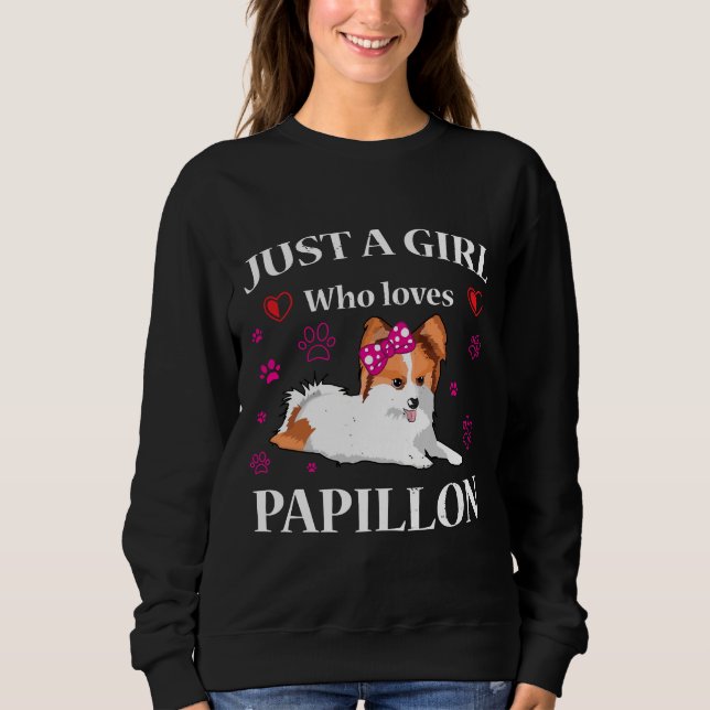 Moletom Girls Papillon Cute Papillon Papillon Dog Papi (Frente)