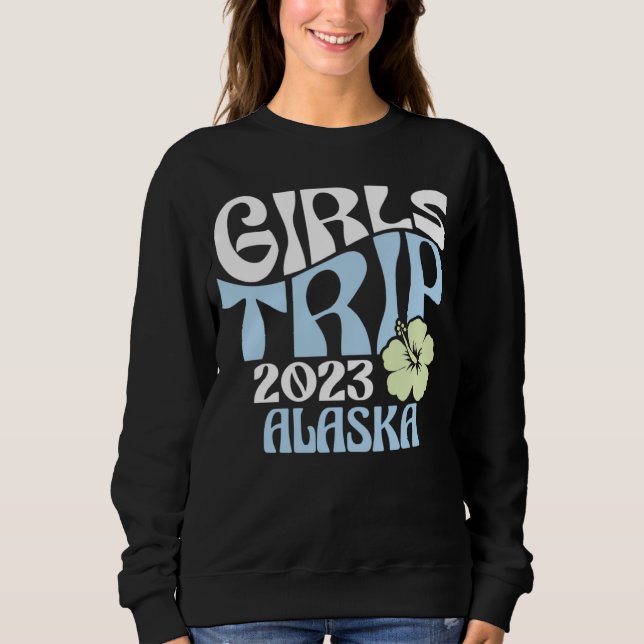 Moletom Girls Trip 2023 Alaska Beach Destination Retro Gro (Frente)