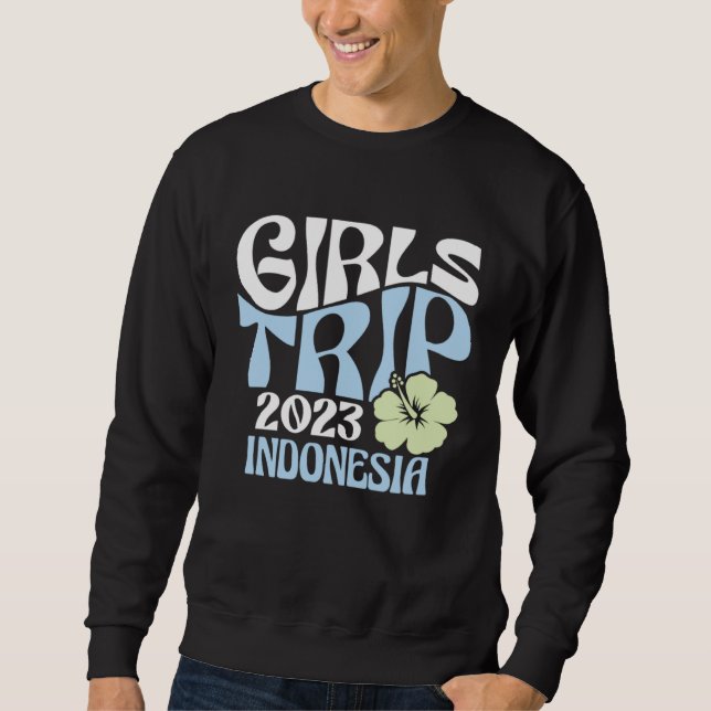 Moletom Girls Trip 2023 Indonesia Beach Destination Retro  (Frente)
