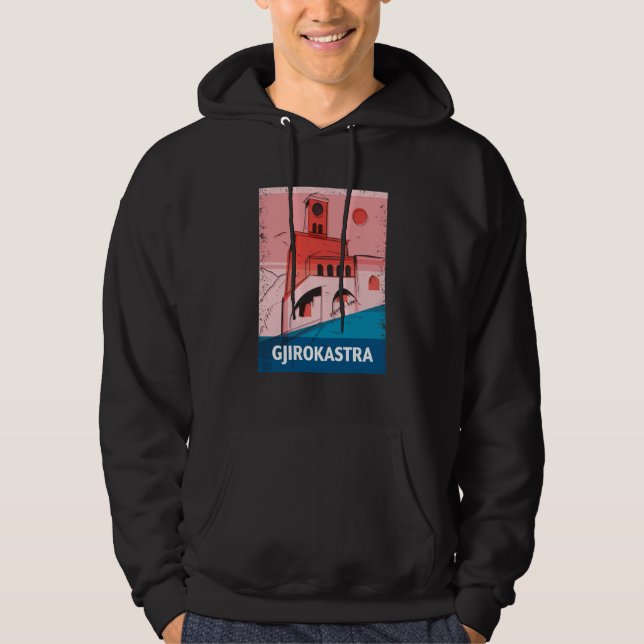 Moletom Gjirokastra Albania City Skyline Silhouette Outlin (Frente)