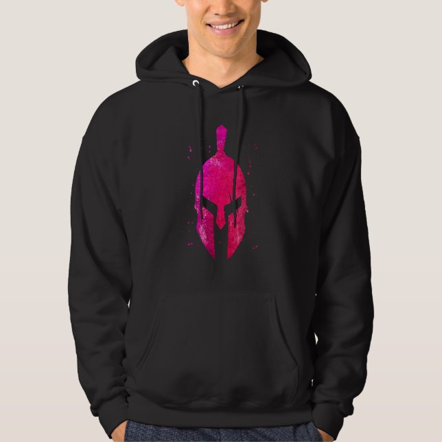 Moletom Gladiator - Símbolo de Helmet - Spartan Cinza Rosa (Frente)