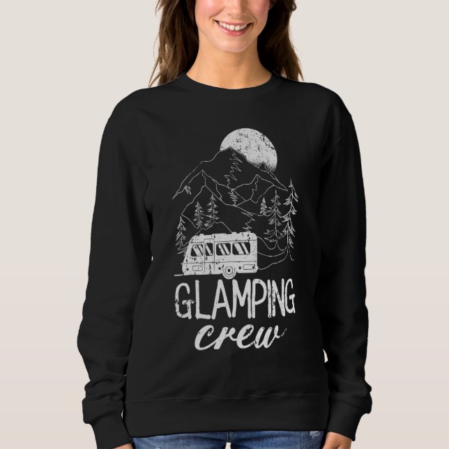 Moletom Glamping Crew Luxury Camping Trip Matching Family  (Frente)
