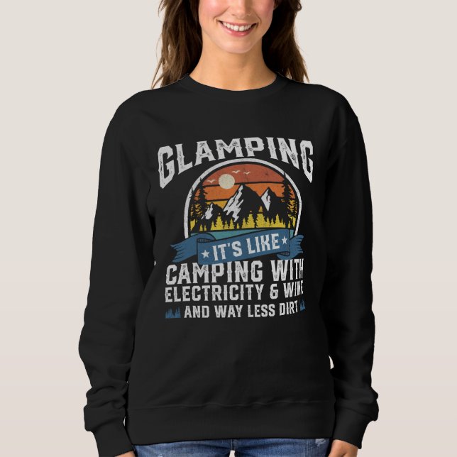 Moletom Glamping Definition Glamper Women Wine  Camping RV (Frente)
