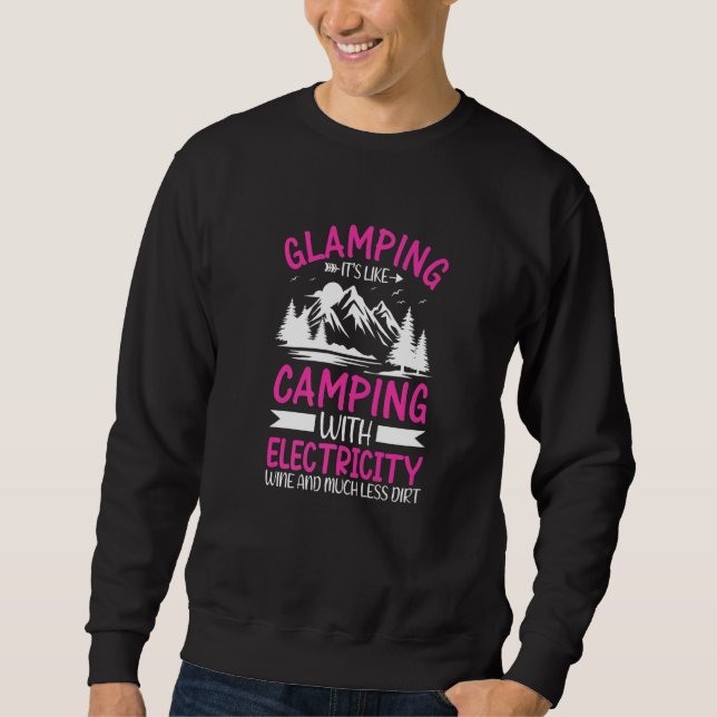 Moletom Glamping It's Like Camping with Electricity Wine L (Frente)
