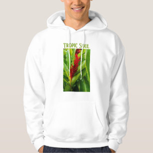 Moletom Glistening Red Ginger Flower and Rain-Kissed Leave