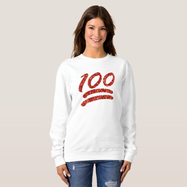 Moletom glitter 100 mulheres emoji (Frente Completa)