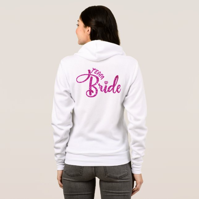 Moletom Glitter Bridesmaid Hoodie - Presente de Casamento  (Parte Traseira Completa)