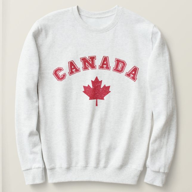 Moletom Glitter Canada Hoodie Sweatshirt Unisex Canada Day (Frente do Design)