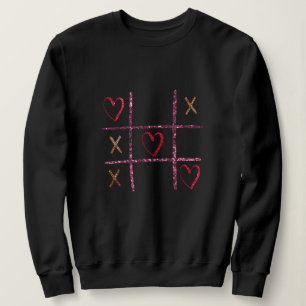 Moletom Glitter Tic Tac Toe Gráfico Namorados XOXO