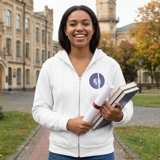 Moletom Global Education Graduation Cap Earth Smart Planet (Criador carregado)