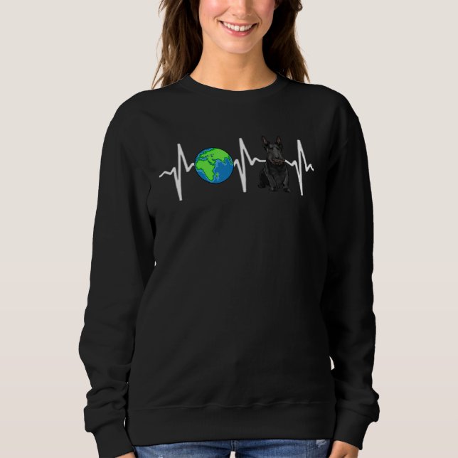 Moletom Globe Planet Earth Terrier Terrier Hearbeat Dog (Frente)