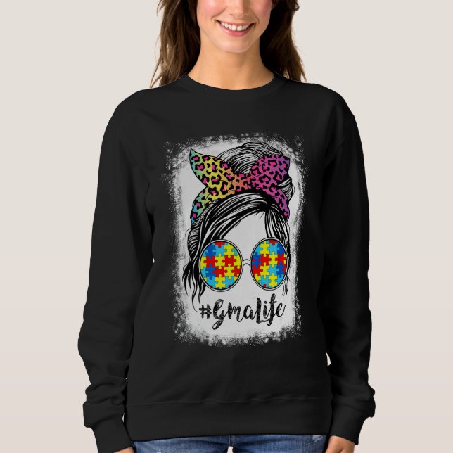 Moletom Gma Life Bleached Gma Life Rainbow Leopard Mensage (Frente)