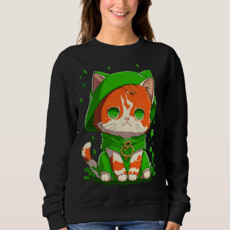 Moletom Gnome Cat St Patricks Day Kids Toddler Girl Boy 2