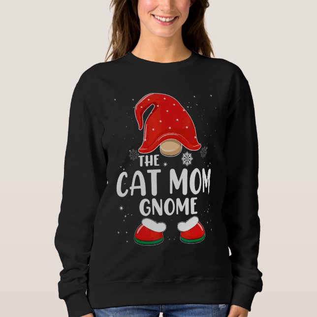 Moletom Gnome da Mamãe de Gato Xadrez de Búfalo Correspond (Frente)