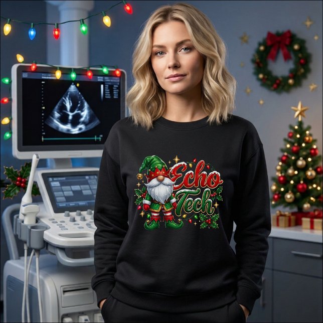 Moletom Gnome de Natal Echo Tech (Echo Tech Christmas Gnome graphic sweatshirt)