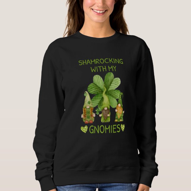 Moletom Gnome Irish Shamroching Com O Meu Rua De Gnomos Pa (Frente)