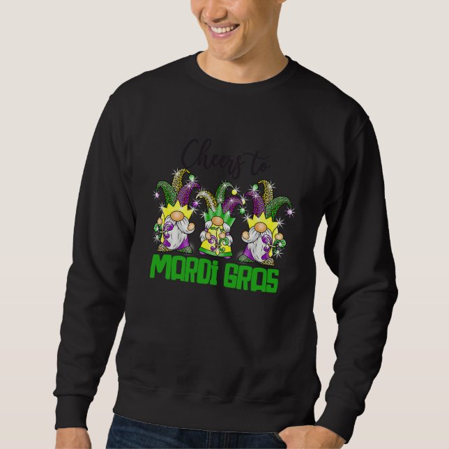 Moletom Gnomes Cheers To Mardi Gras Outfit Kids Girl Boy M (Frente)