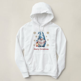 Moletom Gnomo de Natal Azul com Lanterna Vermelha e Frutas