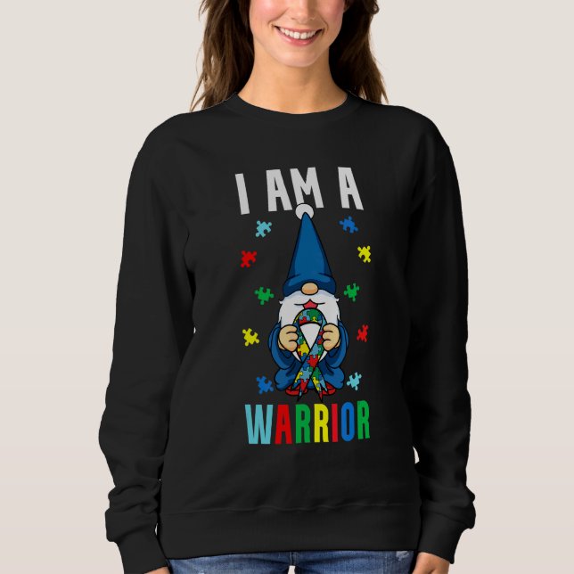 Moletom Gnomo de Natal do Autismo Peças de Quebra-Cabeça d (Frente)