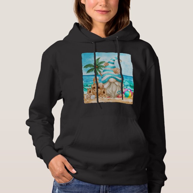 Moletom Gnomo De Verão Cinto No Mar Com Castelo De Areia P (Frente)