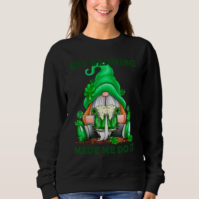 Moletom Gnomo Irlandês Verde Segurando Cerveja Rua Patrick (Frente)