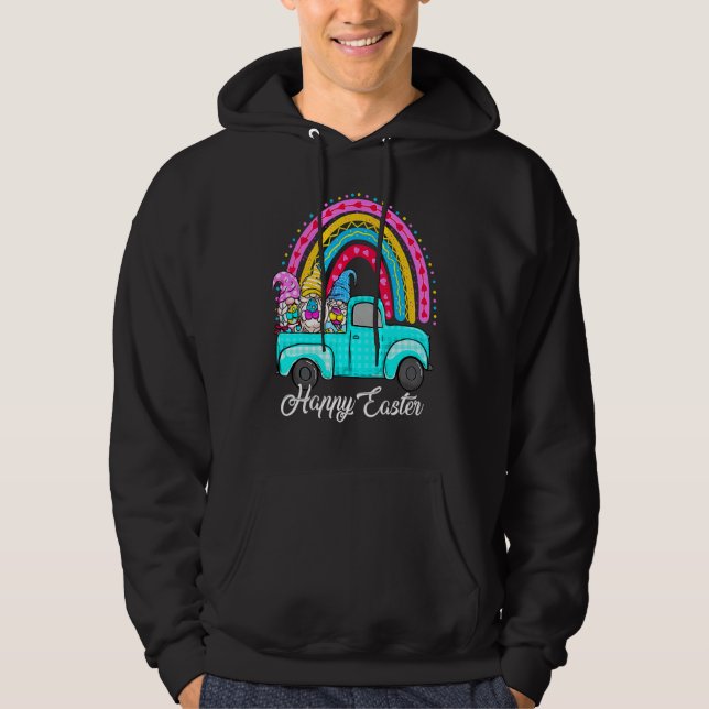 Moletom Gnomos Arco-Íris Com Ovos Coelhinhos Caçando Pais (Frente)