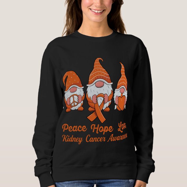 Moletom Gnomos cúpulos apoiam Câncer de rim de fita laranj (Frente)