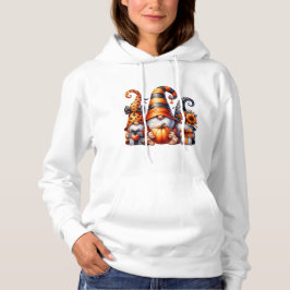 Moletom gnomos do Halloween segurando uma abóbora