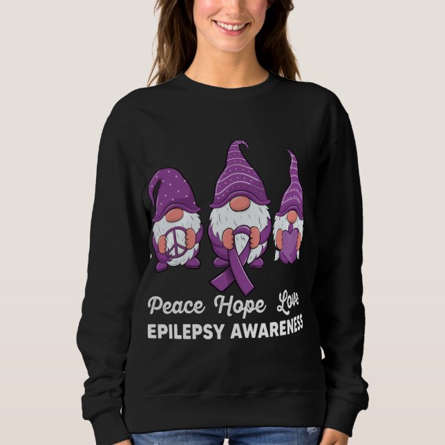 Moletom Gnomos engraçadinhos Paz esperança ama epilepsia A (Frente)
