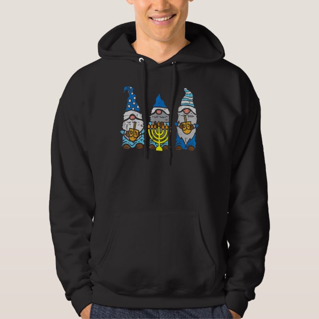 Moletom Gnomos Judeus Menorah Hanukkah Pajamas Chanukah PJ (Frente)