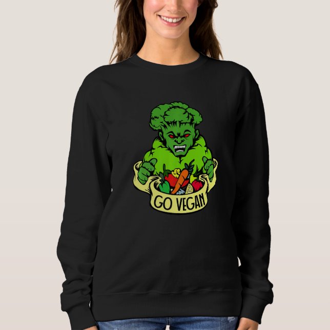 Moletom Go Vegan Broccoli Weightlifting Gym Strengthsport  (Frente)