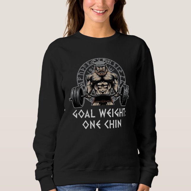 Moletom Goal Weight One Chin Workout Joke Gym Pun Fitness  (Frente)