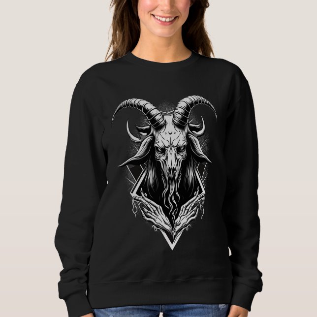 Moletom Goat Baphomet  Occult Gothic Demon (Frente)