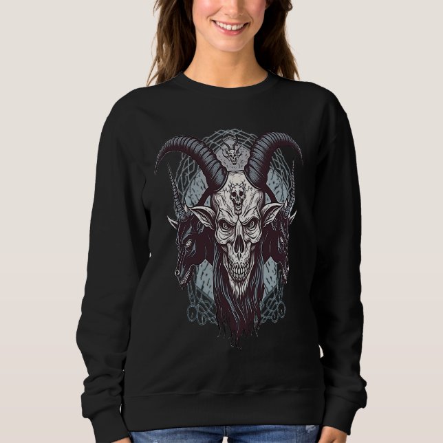 Moletom Goat Demon Baphomet  Occult Gothic Satanic (Frente)