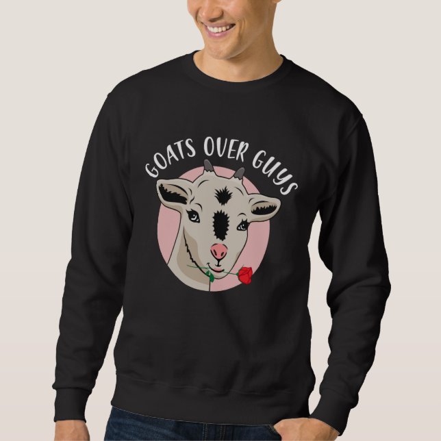 Moletom Goats Over Guys Funny Goat Lover Valentine's Day (Frente)