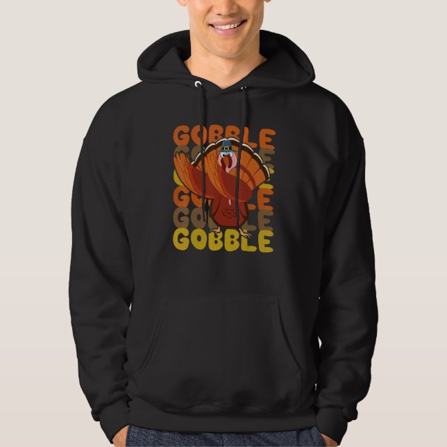 Moletom Gobble Dabbing Turkey Thanksgiving Day Pilgrim Boy (Frente)