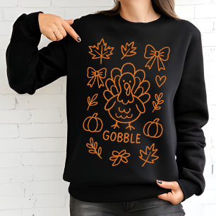 Moletom Gobble Doodle da Turquia Ação de Graças Whimsica