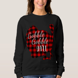 Moletom Gobble Gobble Bonito Yall Ya ll Red Xadrez Thanksg
