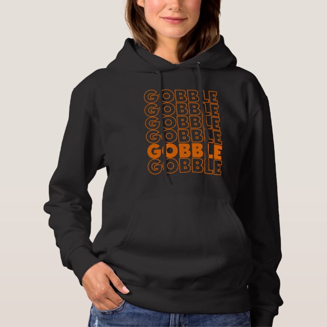 Moletom Gobble Gobble Thanksgiving  Turkey Day Retro Vinta (Frente)