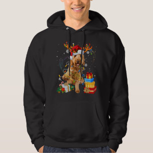 Moletom Gódendoodle Reindeer de Natal Luzes Engraçadas Cão