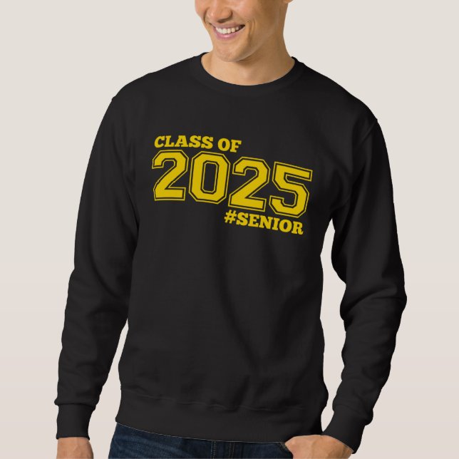 MOLETOM GOLD CLASS OF 2025 SENIOR SWAG  2025 SENIOR CLASS  (Frente)