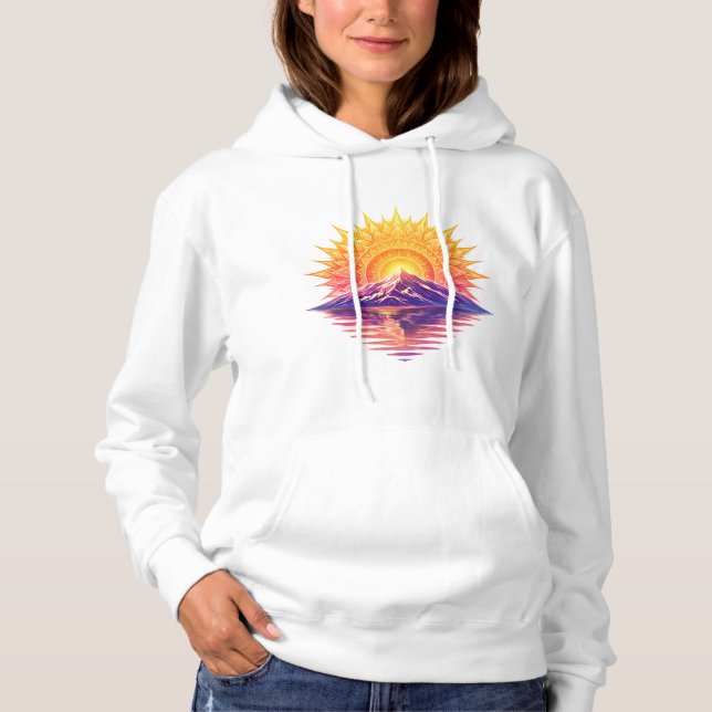 Moletom Golden Boho Mandala Sun Mountain Sunset Reflection (Frente)