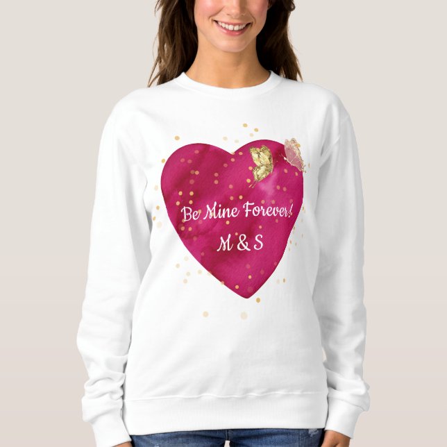 Moletom Golden Butterfly Pink Heart Valentine  (Frente)