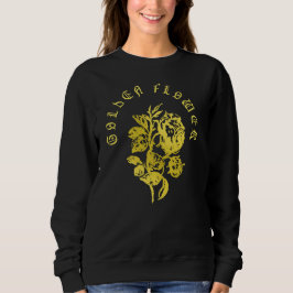 Moletom Golden Flower – Embroidered-Style Luxury Design