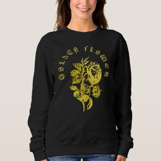 Moletom Golden Flower – Embroidered-Style Luxury Design
