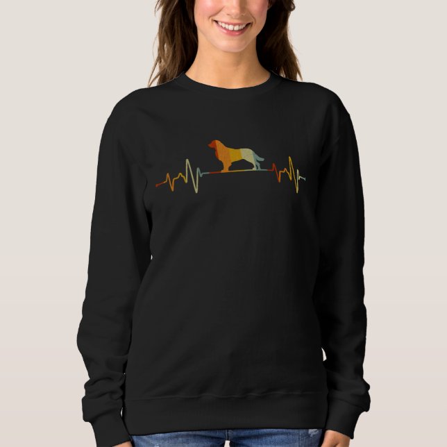 Moletom Golden Retriever Dog Heartbeat Graphic Dog  Retro (Frente)