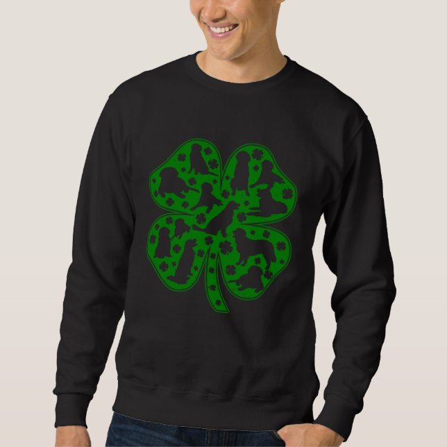 Moletom Golden Retriever Dog Shamrock Saint Patricks Day B (Frente)